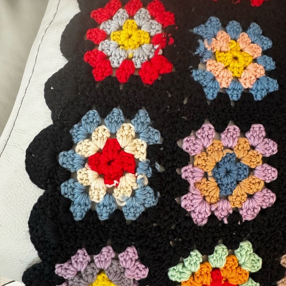 Handmade Granny Square afghan Throw blanket colorful 
With flaws - Picture 10 of 11